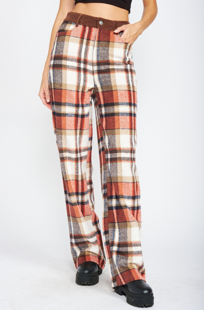 Jules Plaid Flannel Pants (FINAL SALE) – Style House Frisco