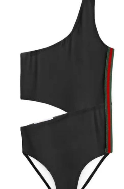 Stella Cove Black Side Cut Swimsuit Youth