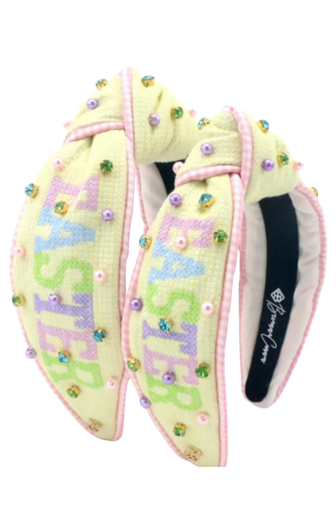 Easter Cross Stitch Yellow Headband - Brianna Cannon (FINAL 