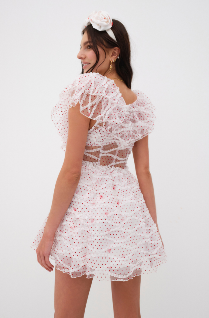 open lace back dress Ilaria Mini Dress