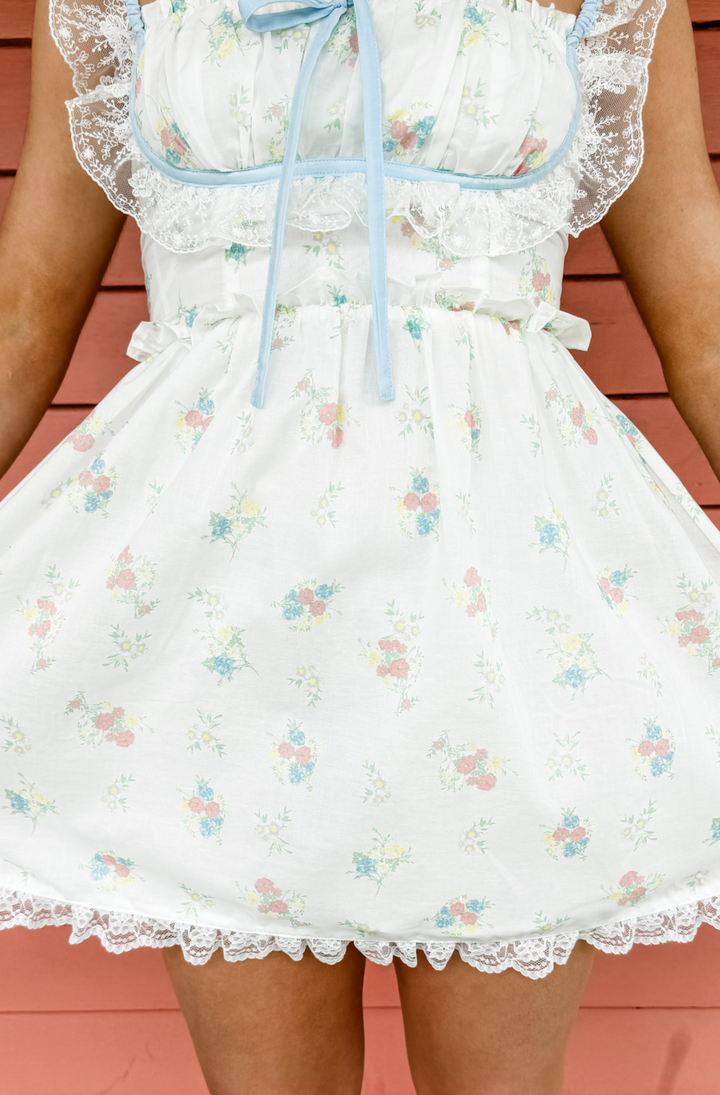 For Love & Lemons - Sage Mini Dress, Women's Dress, White, S, Women's Apparel, Women's Clothing