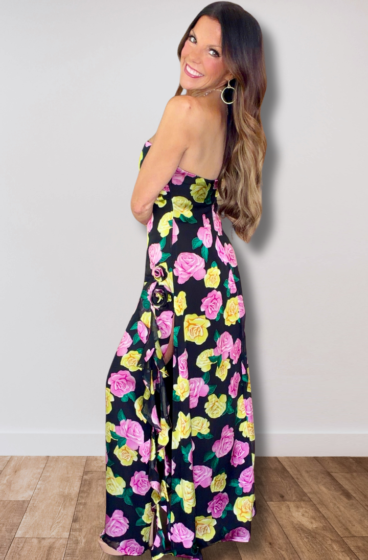 for love and lemons floral dress maxi Madison Strapless Maxi Dress