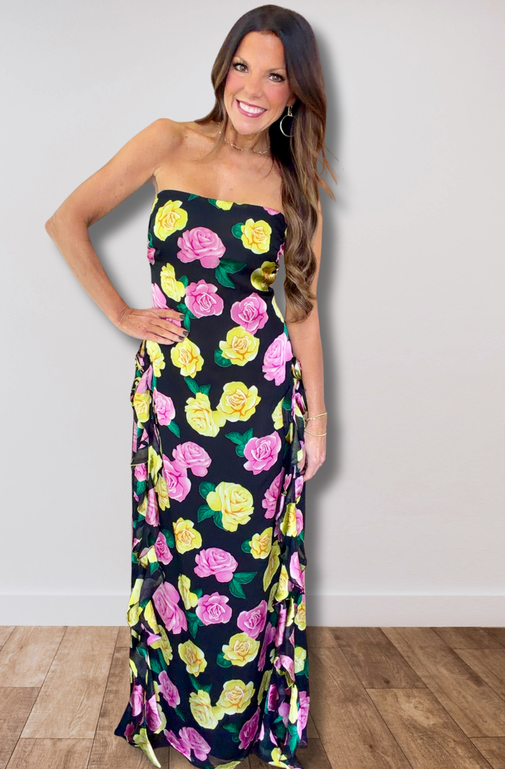 strapless maxi dress near me Madison Strapless Maxi Dress
