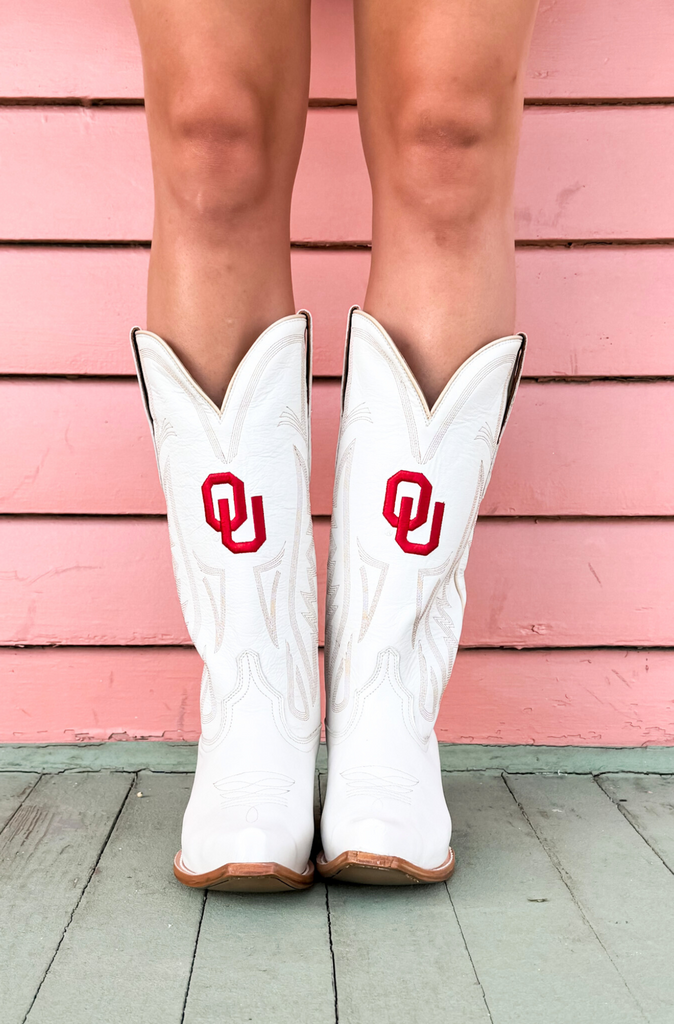 Gameday Women s Ivory Western Boot The University of Oklahoma Style House Frisco
