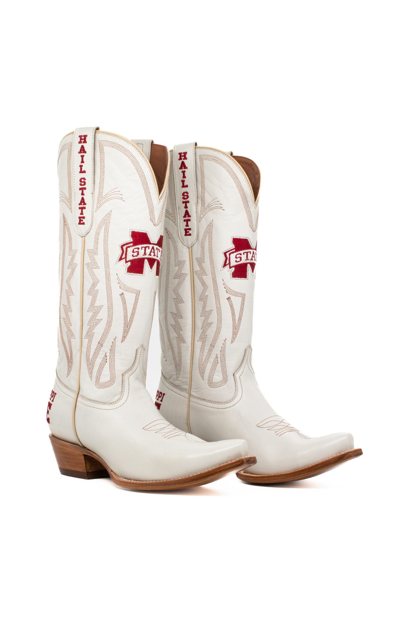 Gameday Women's Ivory Western Boot - Mississippi State Bulldogs - Carr ...