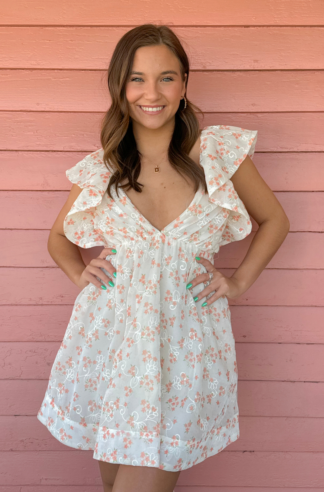 Georgia Peach Midi Dress