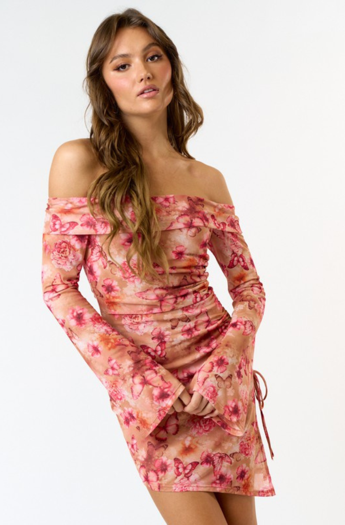 monarch mini dress Monarch Off Shoulder Asymmetric Mini Dress – Style House Frisco