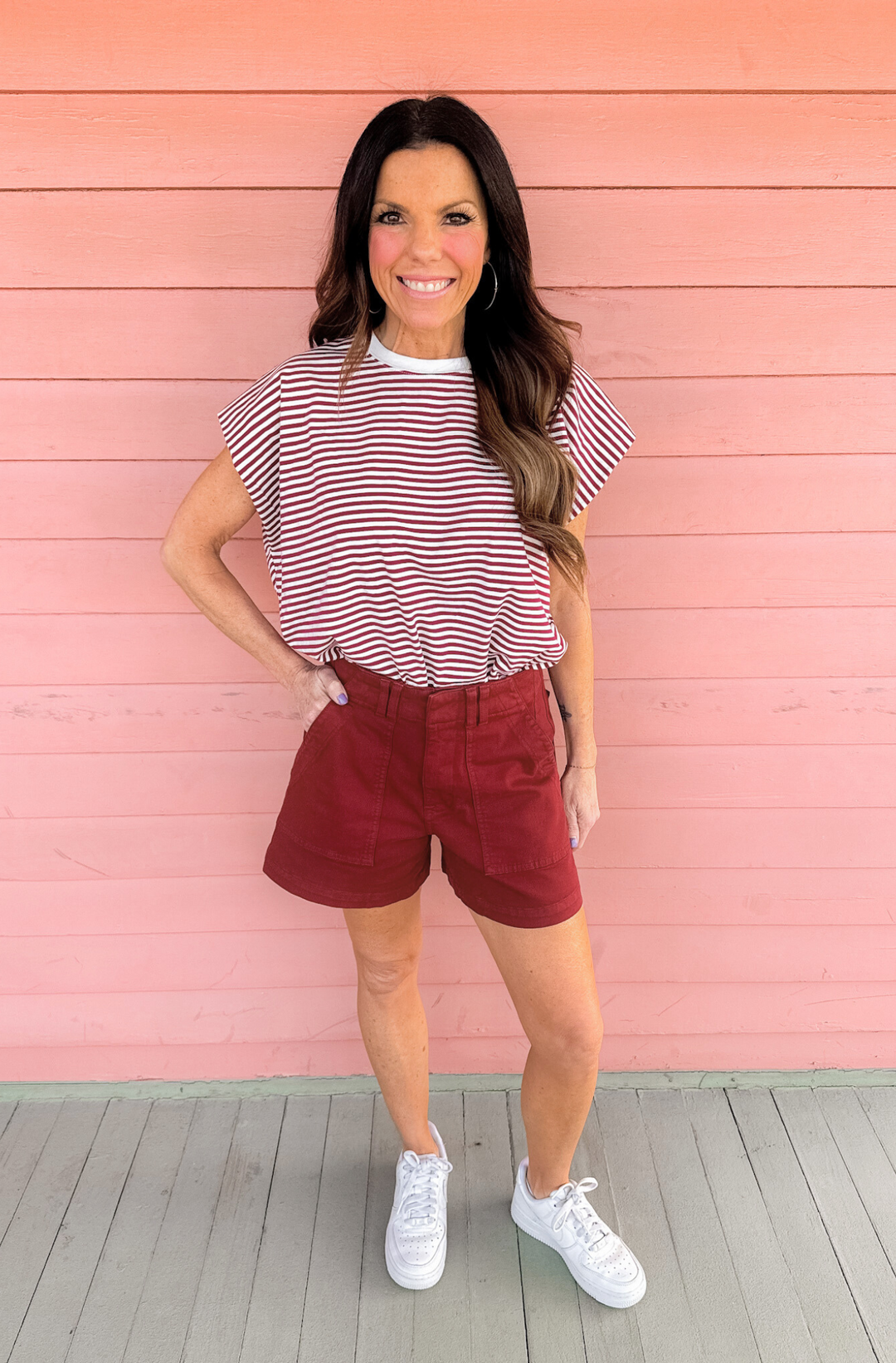 Marissa High Rise Utility Short - Sangria - Pistola Denim (FINAL