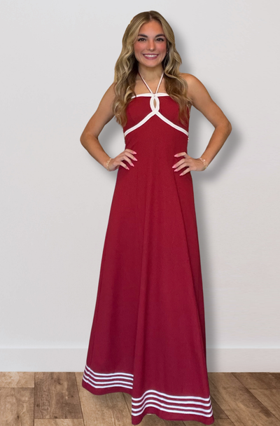 game day maxi dress Game Day Crimson – Style House Frisco