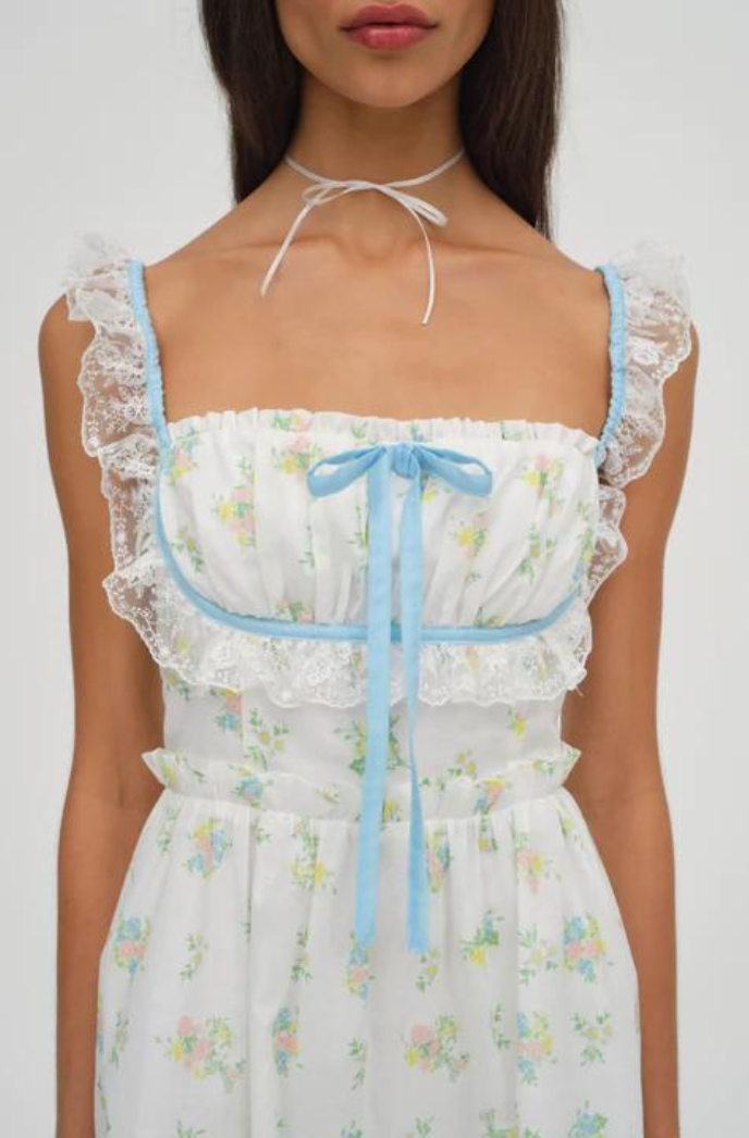 chinese dress ladies For Love & Lemons Women's Carla Maxi Dress, Light Blue, XS at Amazon  Women's Clothing store main image 0