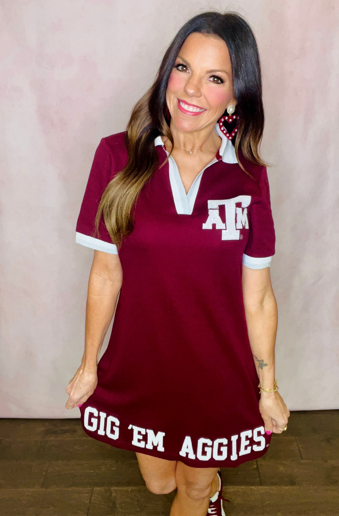 Texas A&M Club Dress with Reveille Logo - Brianna Cannon Texas A&M Club Dress with Reveille Logo - Brianna Cannon