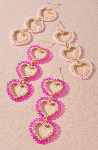 Triple Heart Earrings