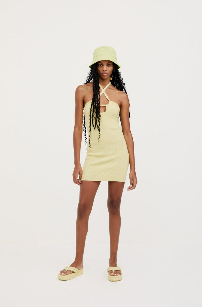 mona mini dress Adult Dress:4 US Untamed Animal Print Halter W25-C1631-51 Lace up back