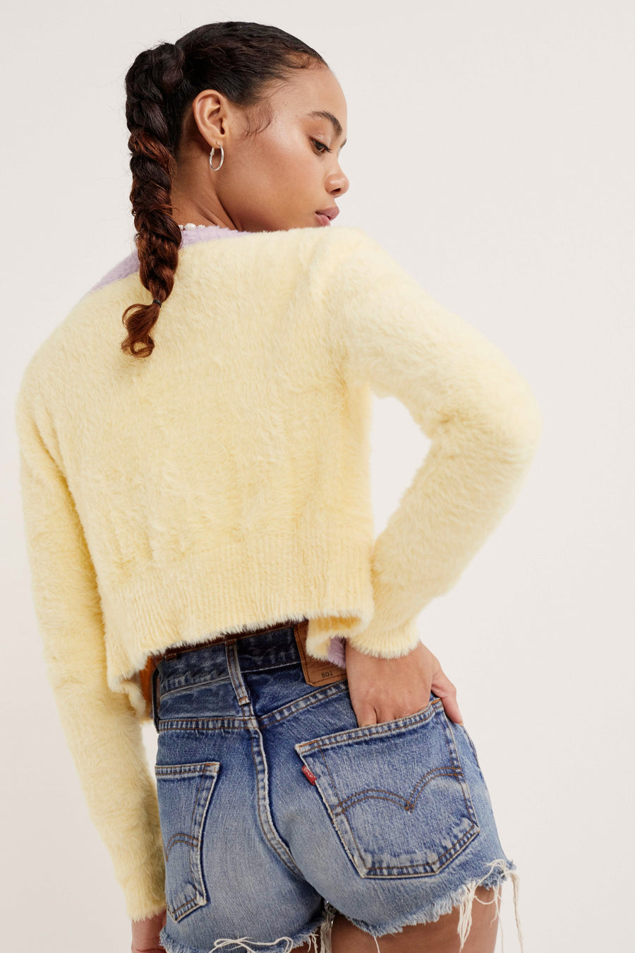Sheila Cropped Cardigan - Yellow - For Love & Lemons (FINAL SALE