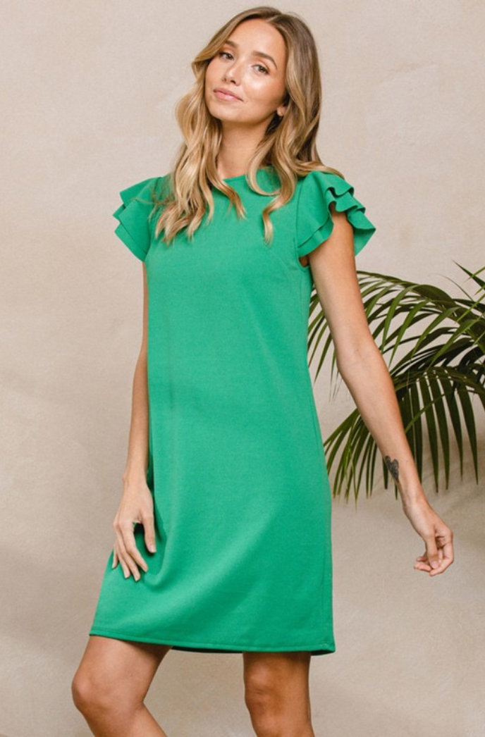 Reagan Ruffle Game Day Dress (7 Colors)  Style House Frisco