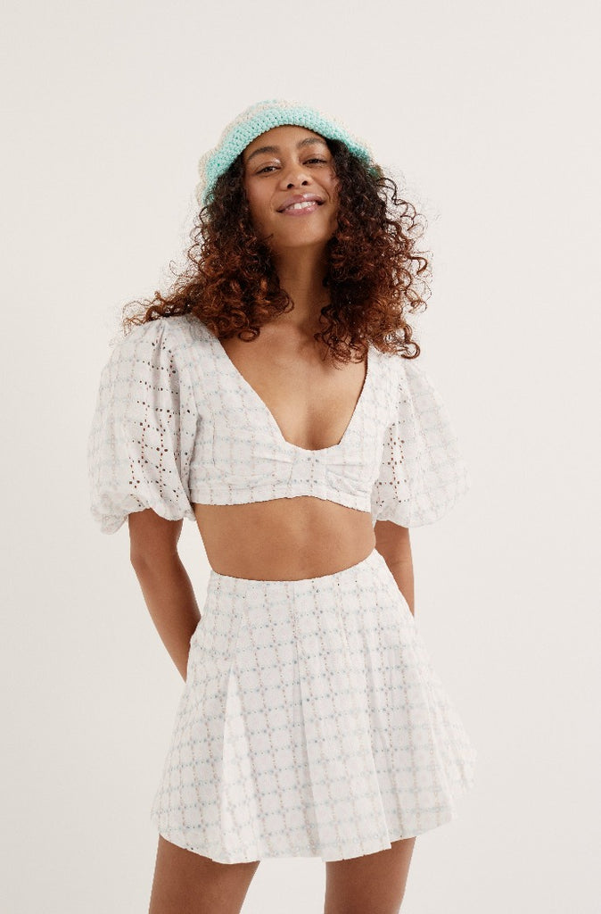 polka dot crop blouse