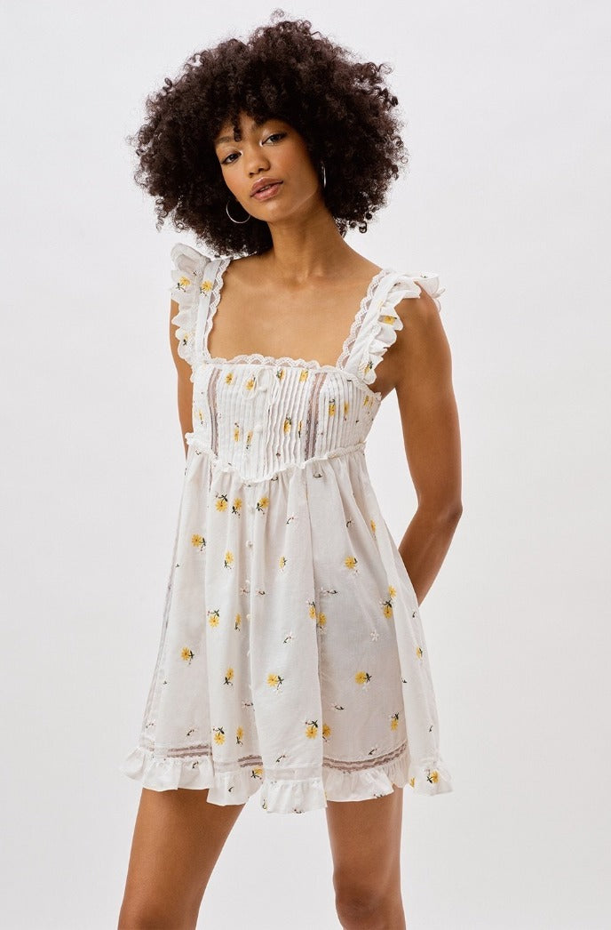 For Love & Lemons Leanne Mini Dress White