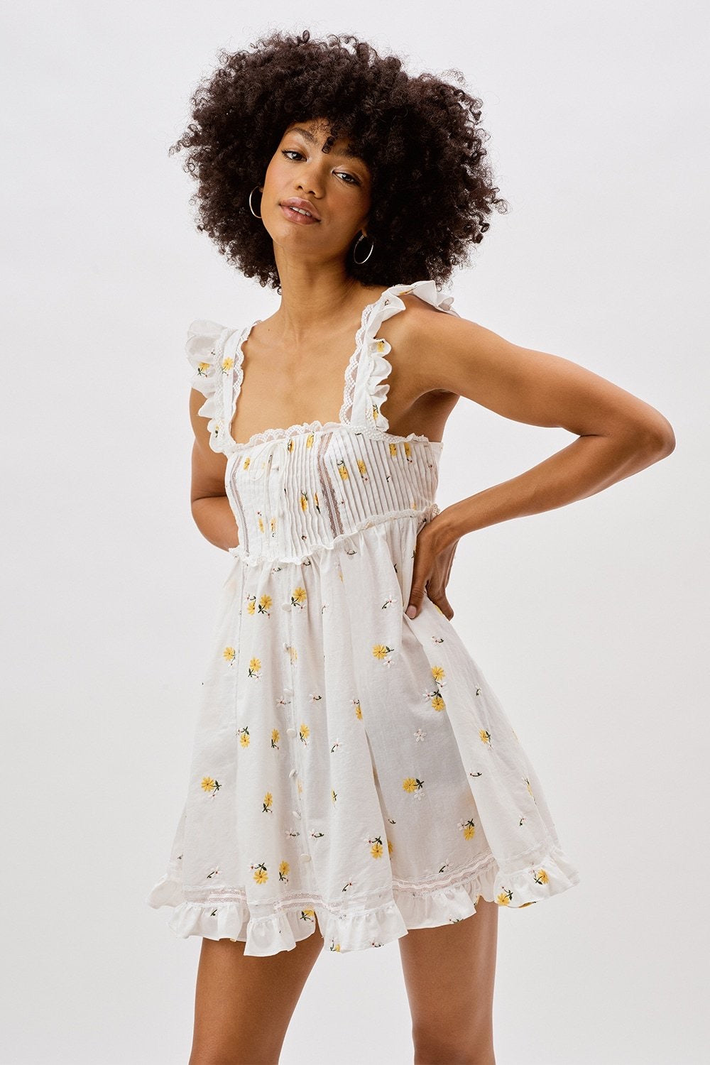 For Love & Lemons Leanne Mini Dress White